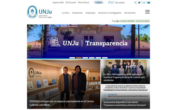 Screenshot of unju.edu.ar