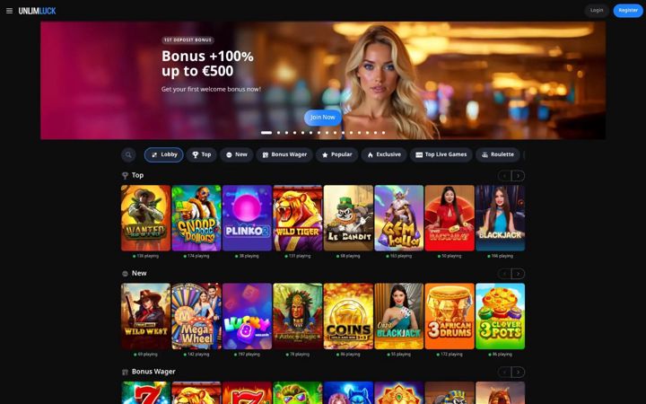 Screenshot of unlimluck.casino