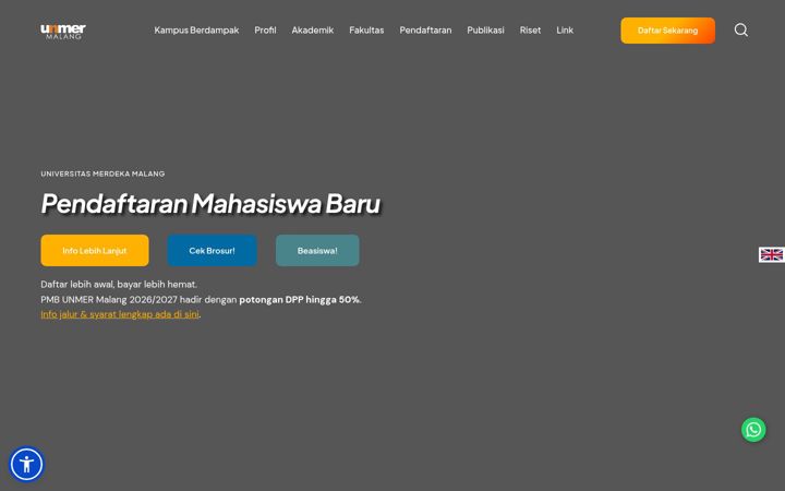 Screenshot of unmer.ac.id