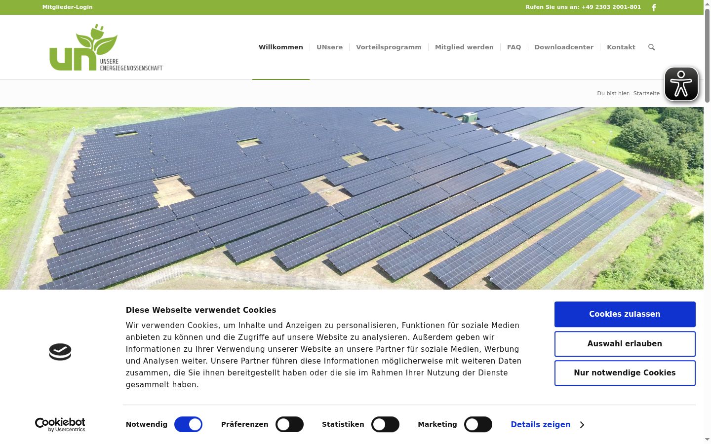 Screenshot tal-banner tal-kunsens muri qabel kwalunkwe interazzjoni