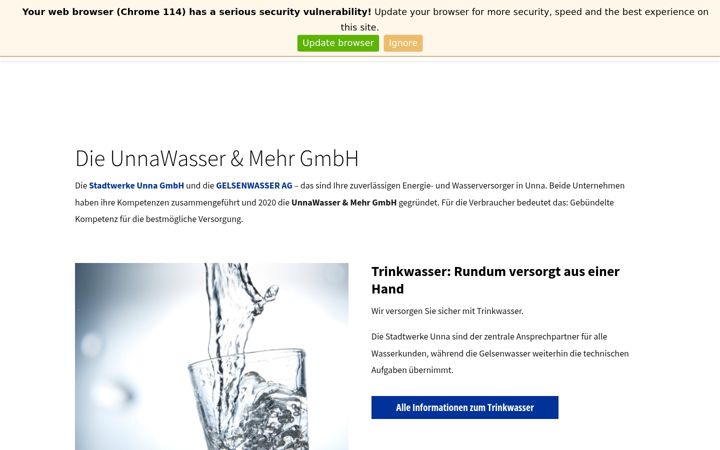 Screenshot ta' unnawasser-mehr.de