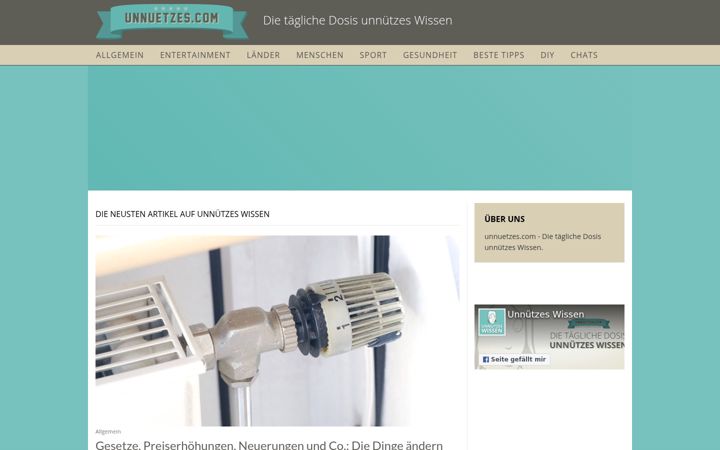 Screenshot of unnuetzes.com
