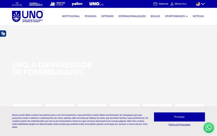 Screenshot of unochapeco.edu.br