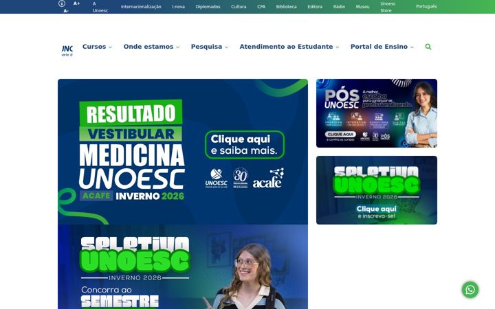 Screenshot of unoesc.edu.br