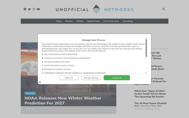 Screenshot of unofficialnetworks.com