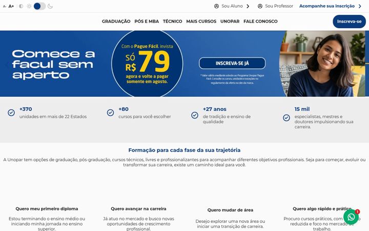 Screenshot of unopar.br