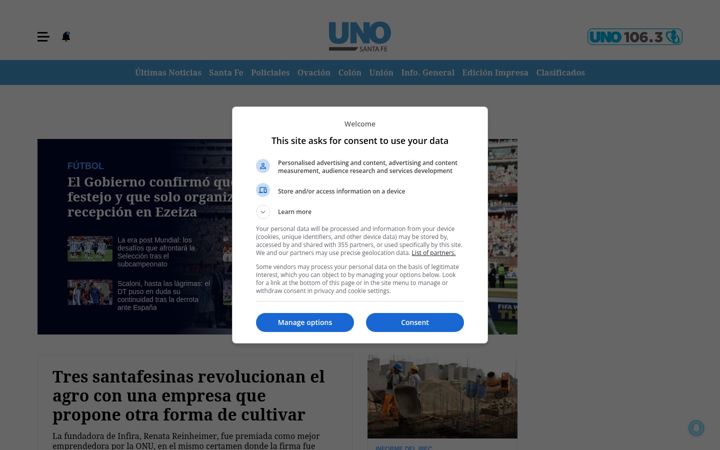 Screenshot of unosantafe.com.ar