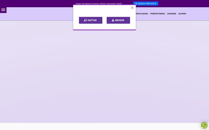 Screenshot of unpak.ac.id