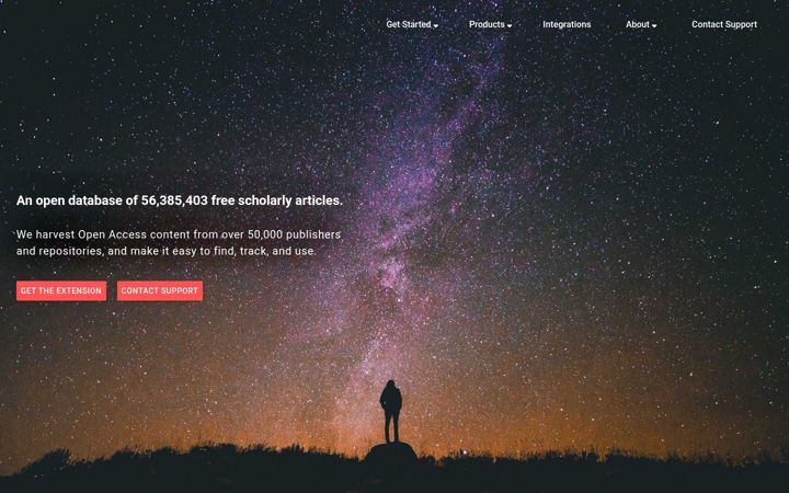 Screenshot of unpaywall.org
