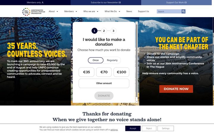 Screenshot ta' unpo.org