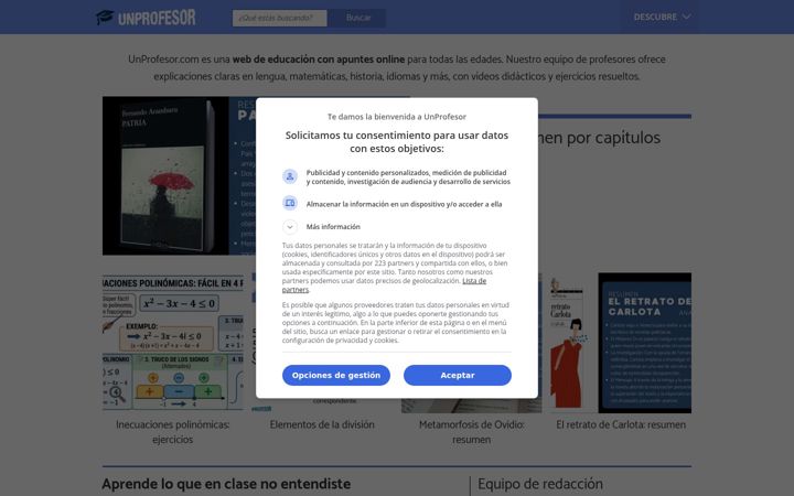 Screenshot of unprofesor.com