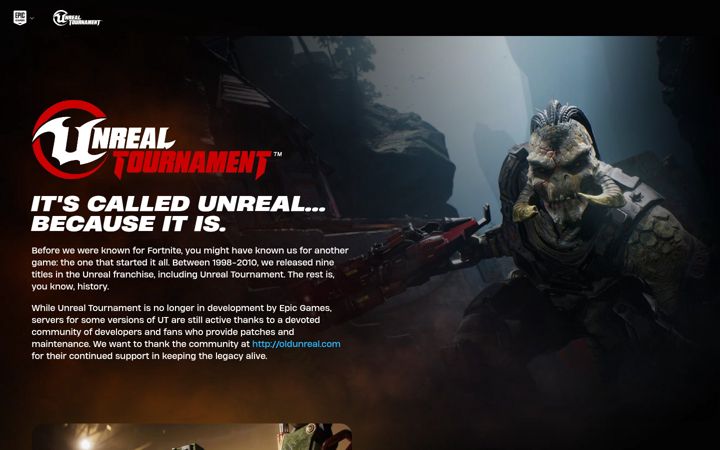 Screenshot of unrealtournament.com