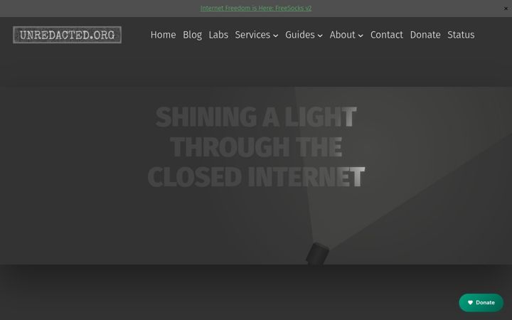 Screenshot of unredacted.org