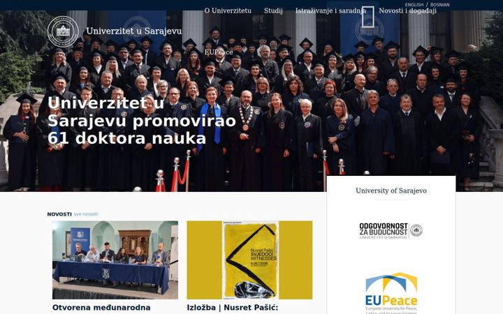 Screenshot von unsa.ba