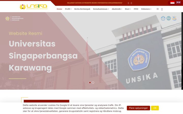 Screenshot of unsika.ac.id