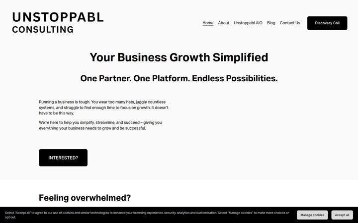 Screenshot of unstoppabl.consulting
