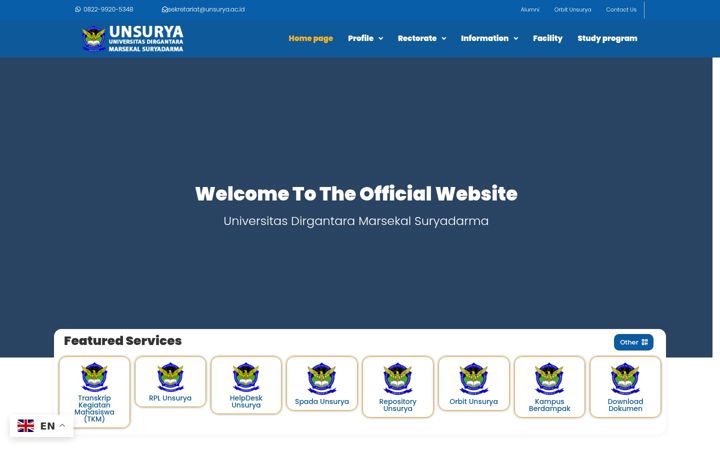 Screenshot of unsurya.ac.id
