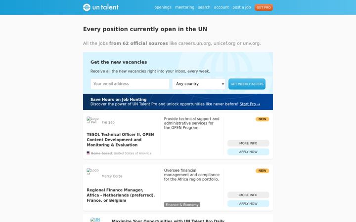 Screenshot of untalent.org