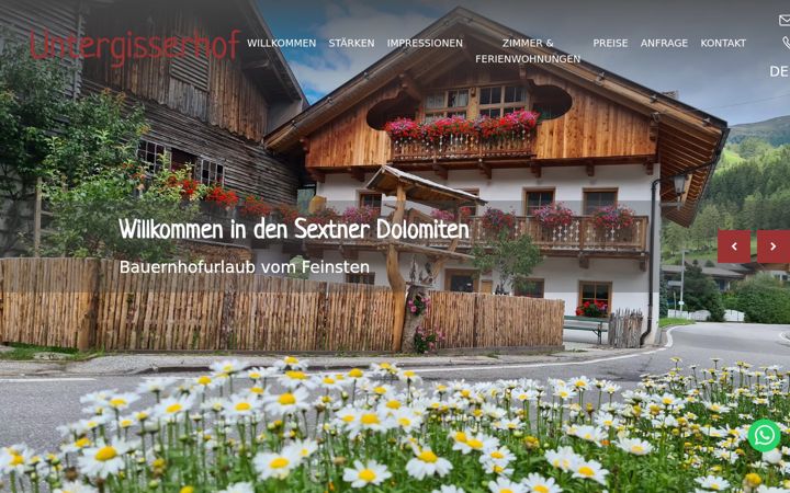 Screenshot of untergisserhof.it