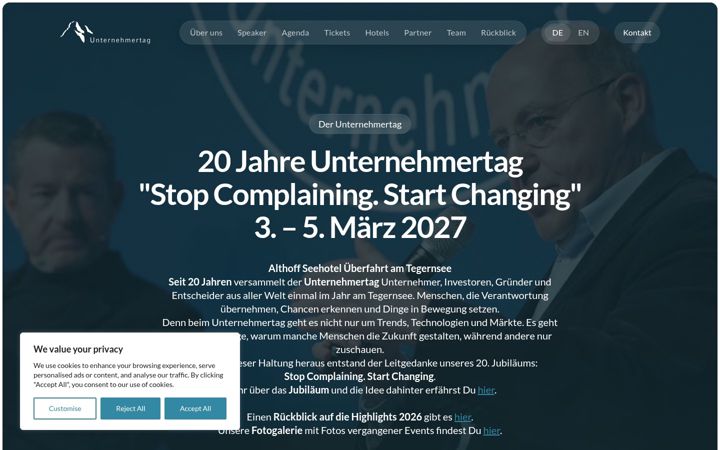 Zrzut ekranu unternehmertag.org