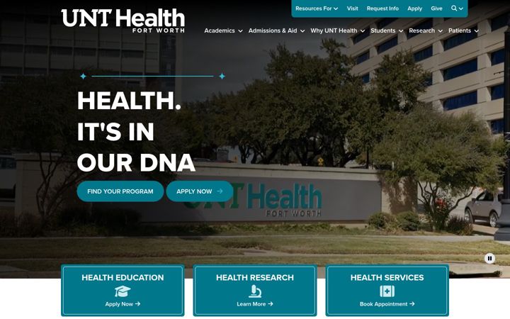 Screenshot of unthsc.edu