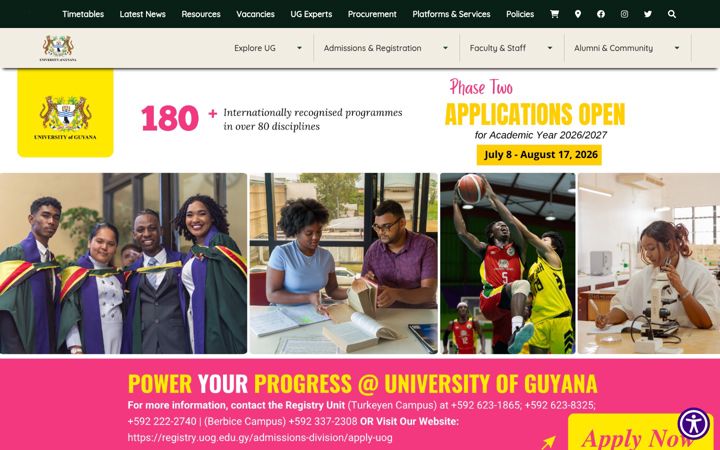 Screenshot of uog.edu.gy