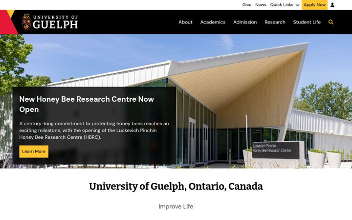 Екранна снимка на uoguelph.ca