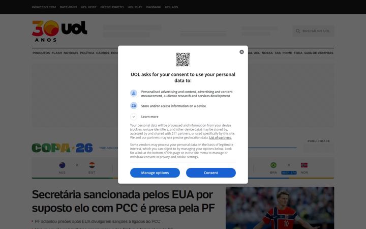 Snimka zaslona za uol.com.br