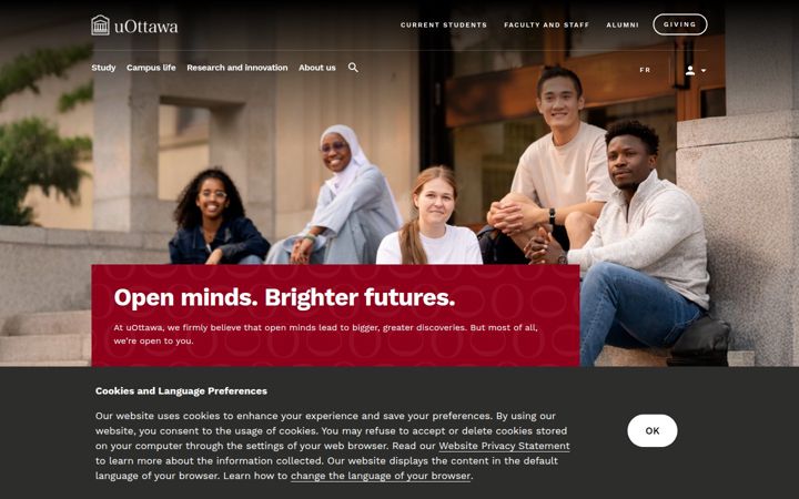 Екранна снимка на uottawa.ca