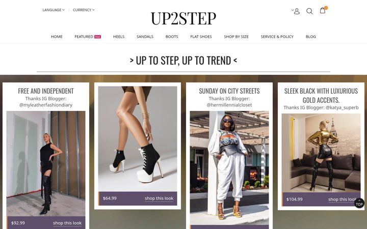 Screenshot of up2step.com