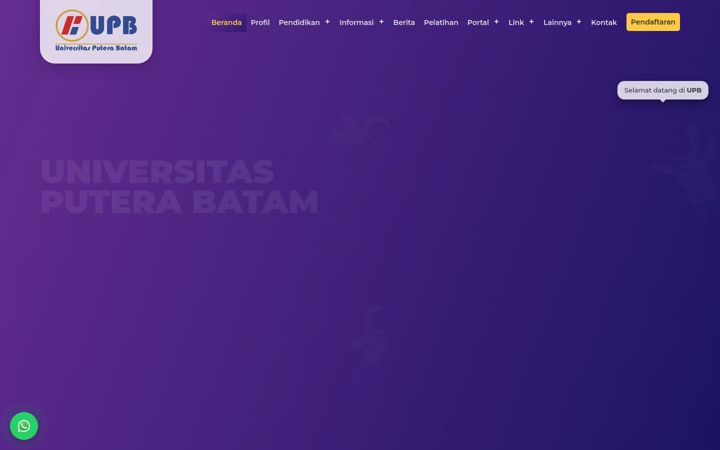 Screenshot of upbatam.ac.id