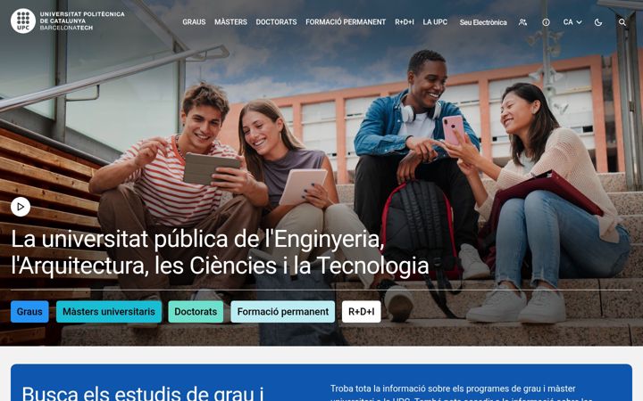 Екранна снимка на upc.edu