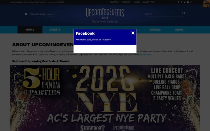 Screenshot of upcomingevents.com