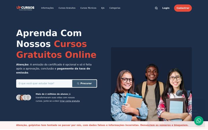Screenshot of upcursosgratis.com.br