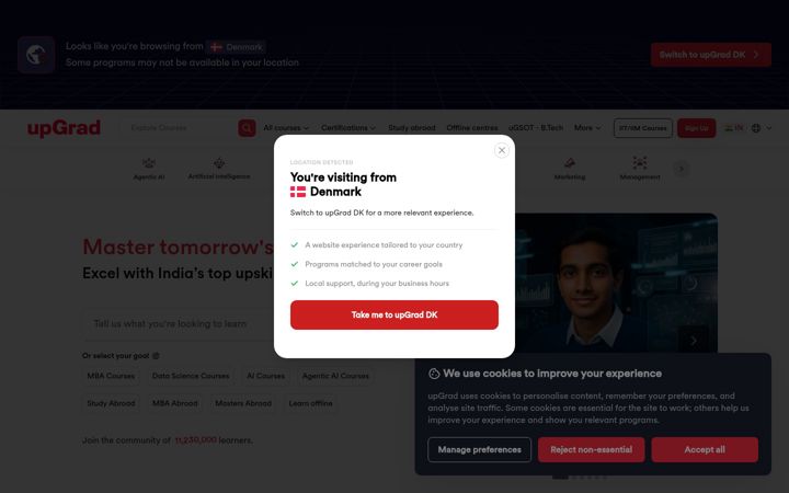 Screenshot ta' upgrad.com