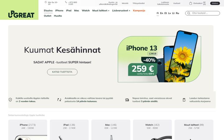 Ekrano kopija upgreat.fi