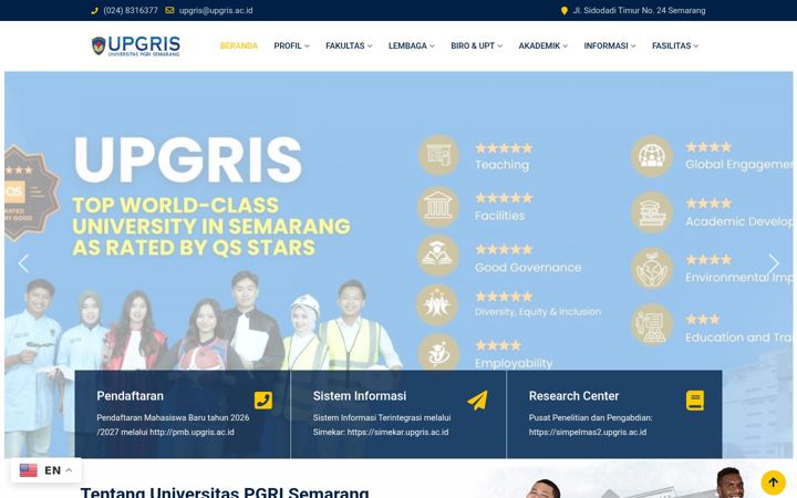 Screenshot of upgris.ac.id