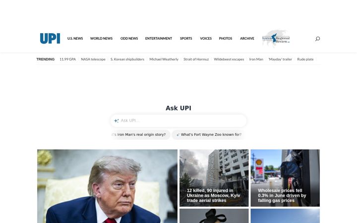 Snimka zaslona za upi.com
