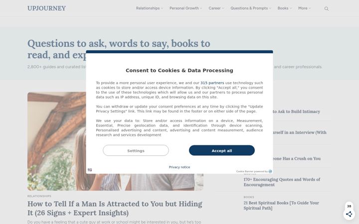 Screenshot of upjourney.com