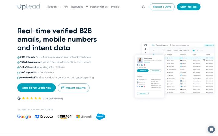 Screenshot of uplead.com