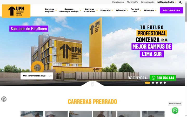 Screenshot of upn.edu.pe
