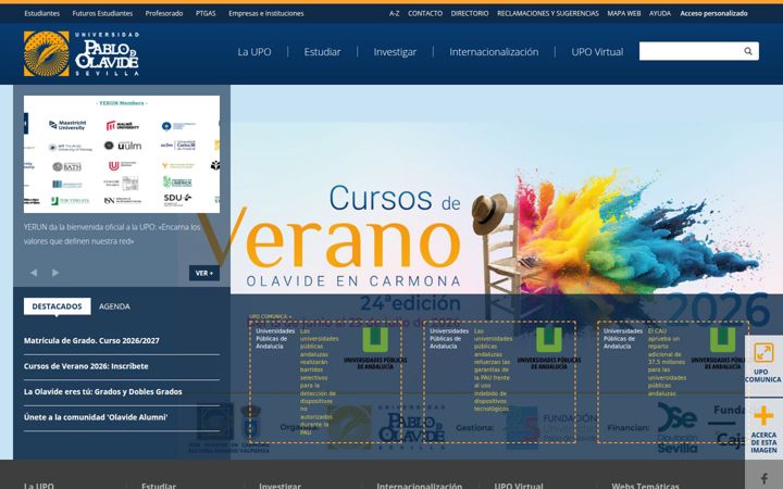 Screenshot van upo.es