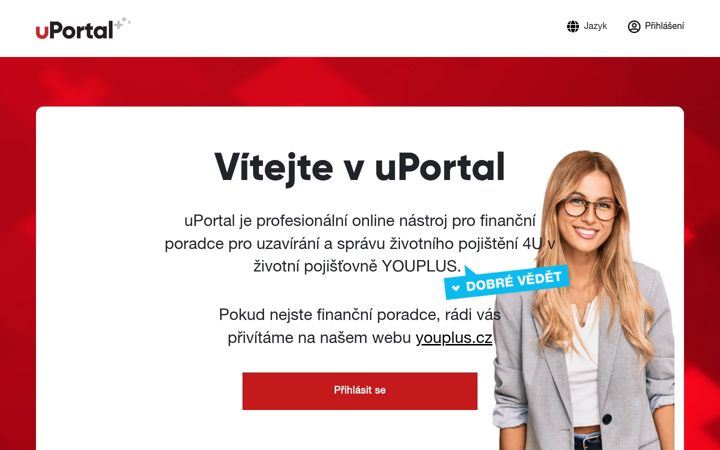 Screenshot of uportal.cz