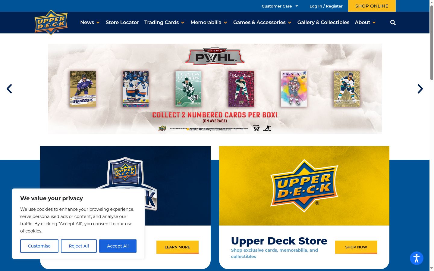 Screenshot of the consent banner shown before any interaction