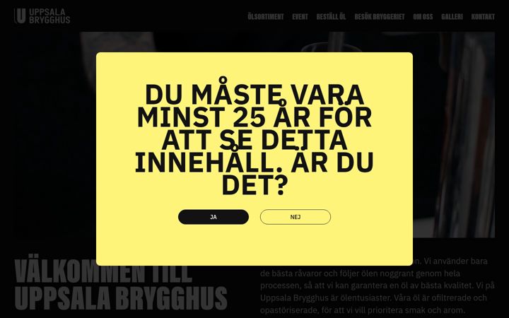 Screenshot of uppsalabrygghus.se