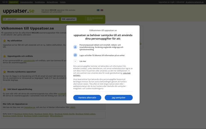 Screenshot of uppsatser.se
