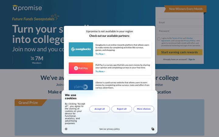 Screenshot of upromise.com