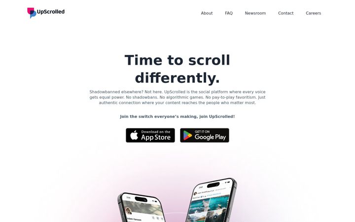 Screenshot of upscrolled.com