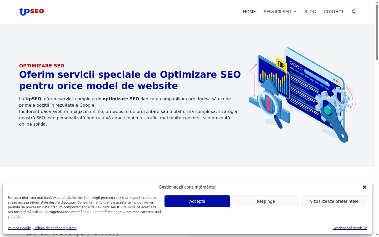 Screenshot del banner di consenso mostrato prima di qualsiasi interazione