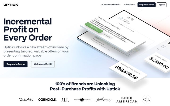 Screenshot of uptick.com